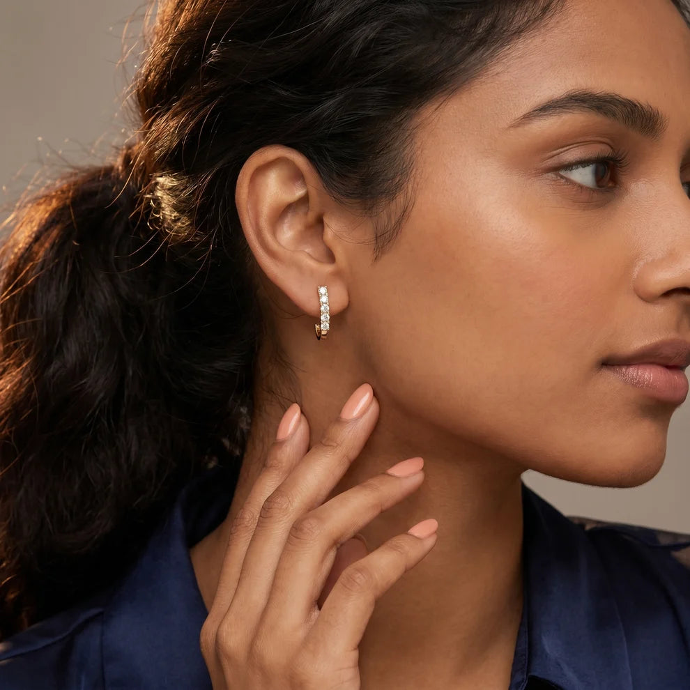 Iris Five-Stone Round Diamond Earrings