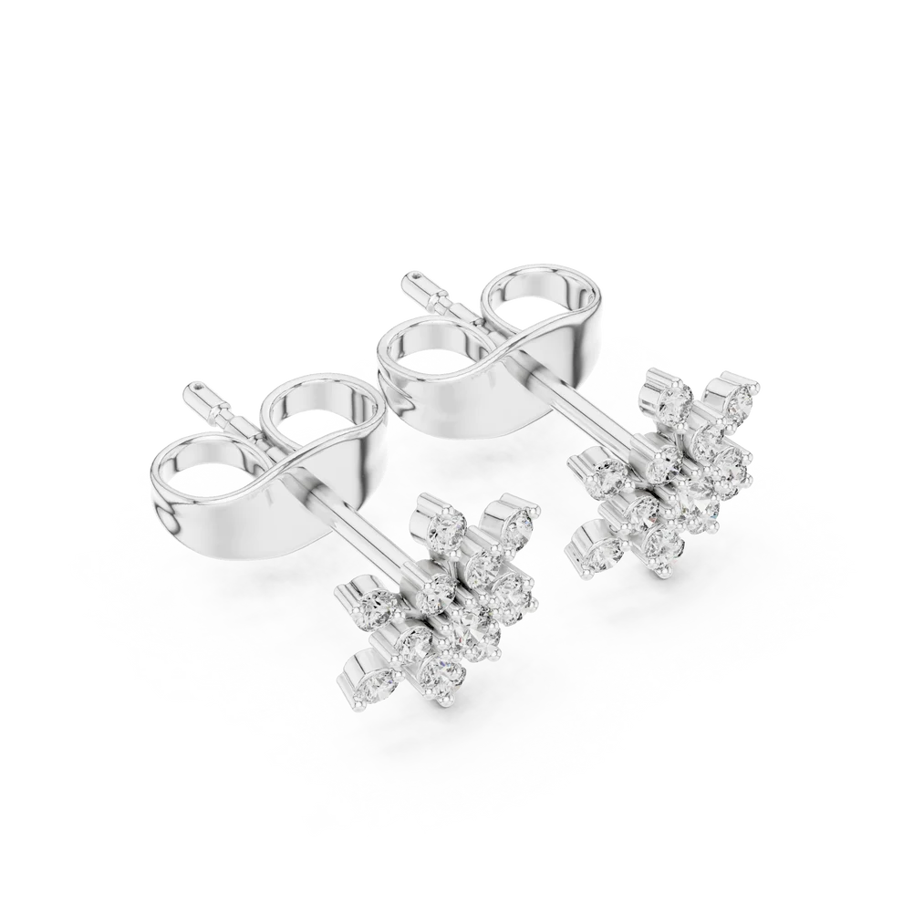 Borealis Cluster Round Diamond Earrings