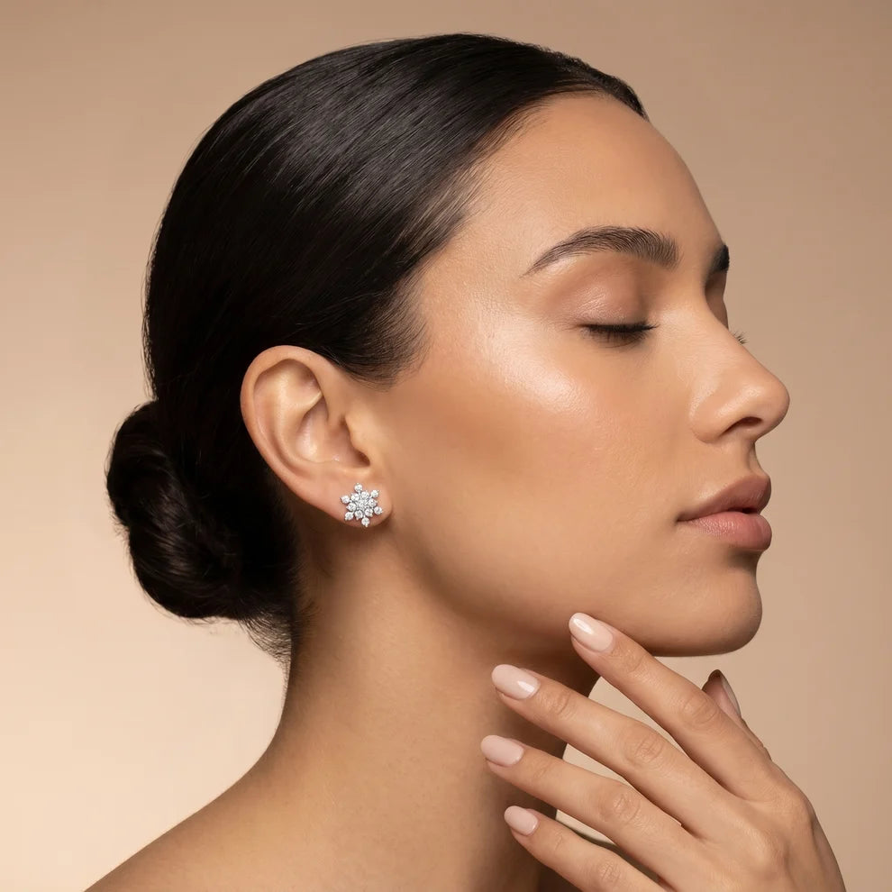 Borealis Cluster Round Diamond Earrings