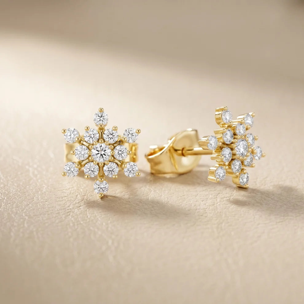 Borealis Cluster Round Diamond Earrings