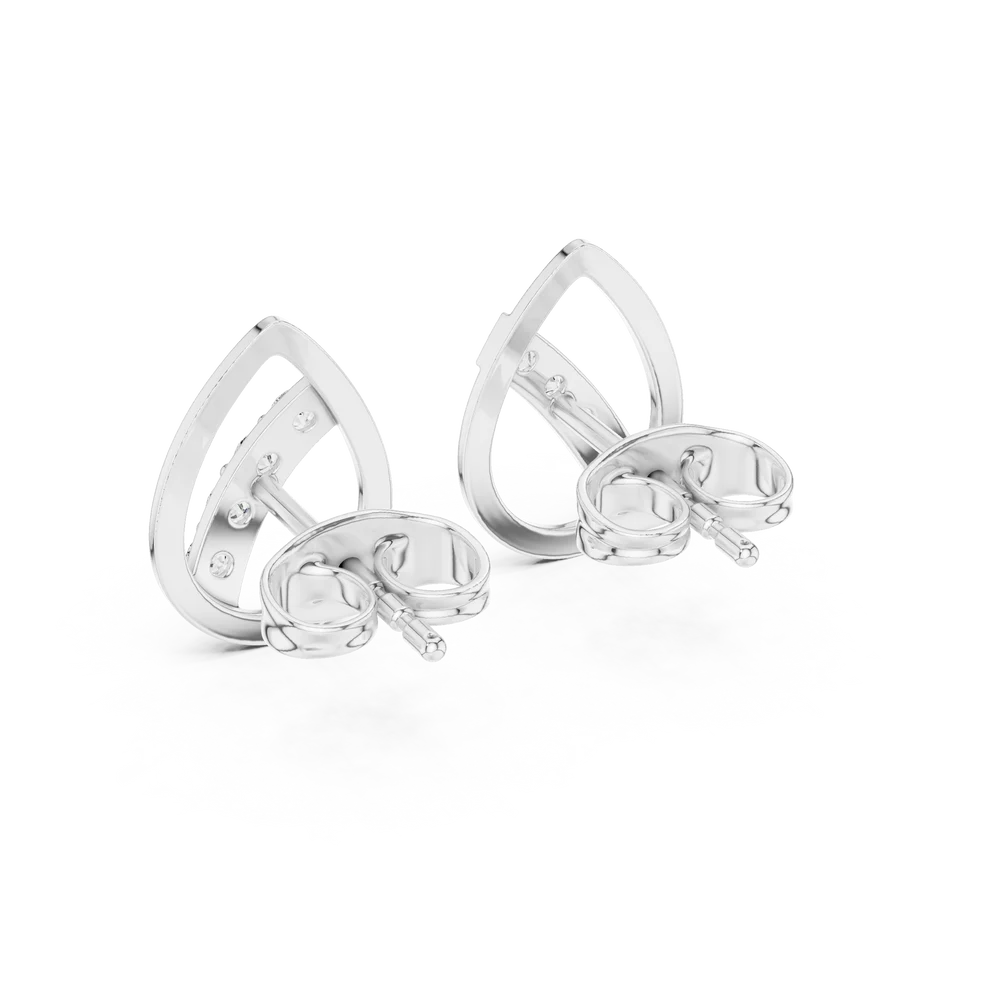 Wave Round Diamond Earrings
