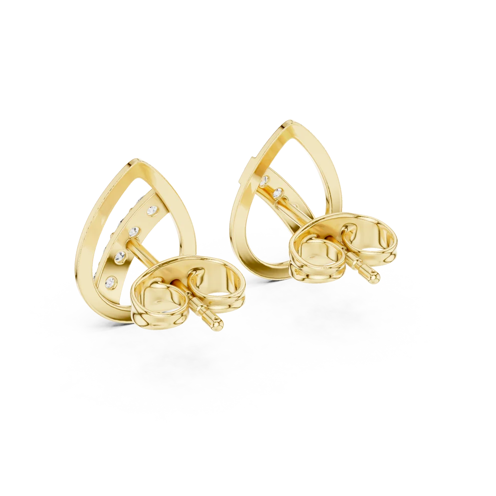 Wave Round Diamond Earrings