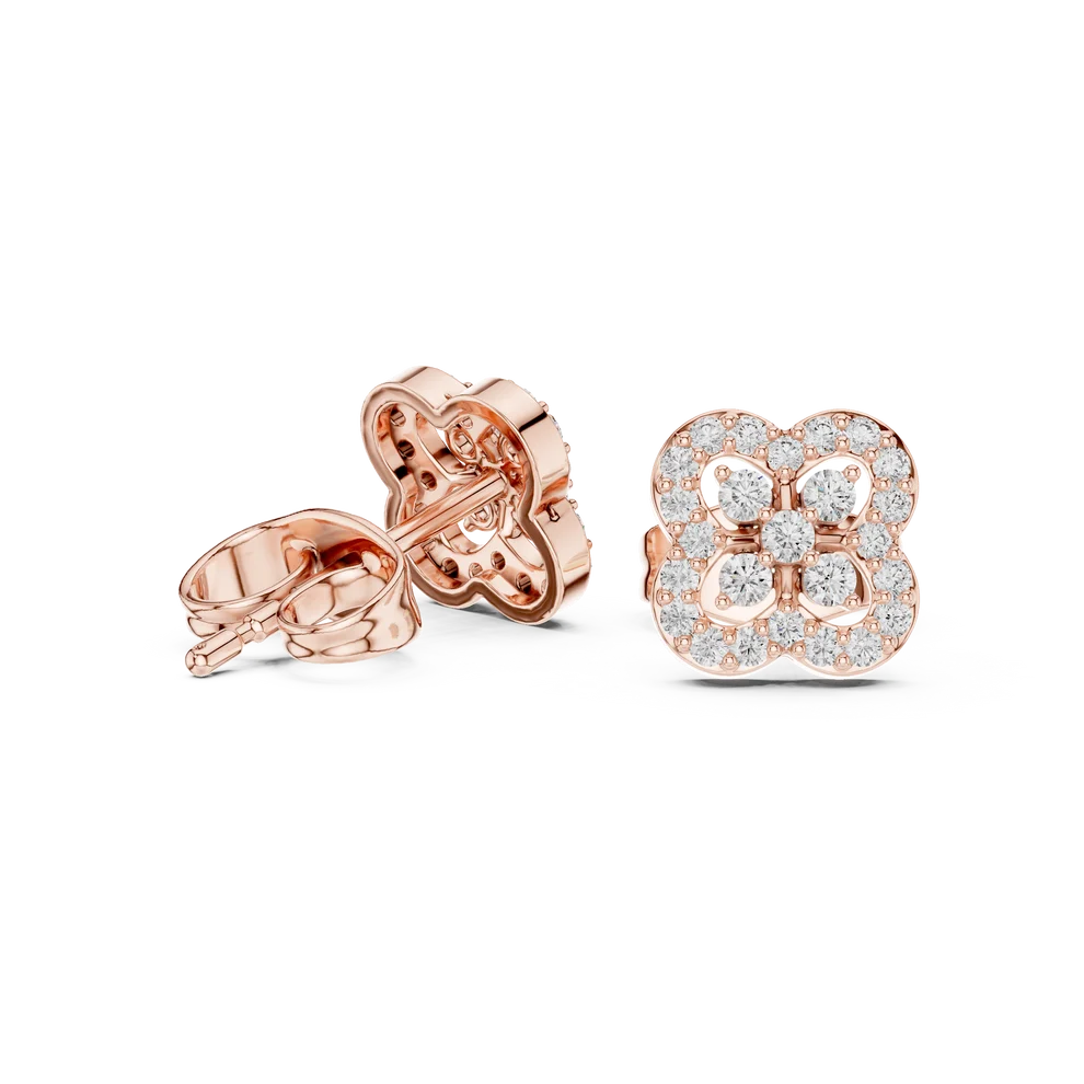 Fleur Tapestry Round Diamond Earrings