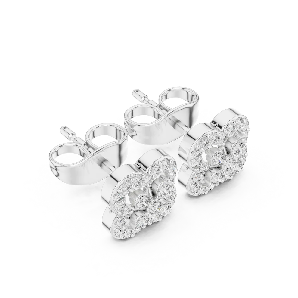 Fleur Tapestry Round Diamond Earrings