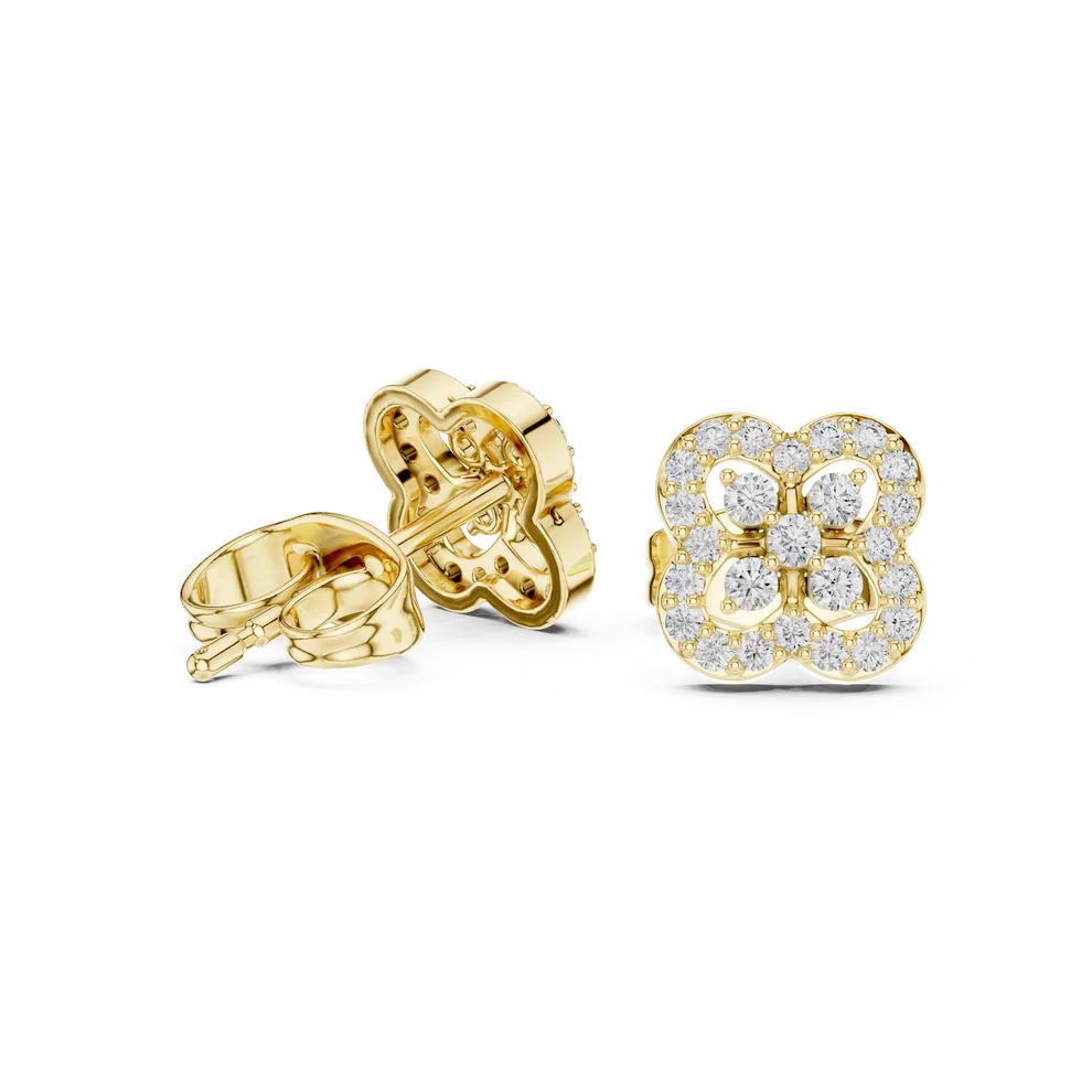 Fleur Tapestry Round Diamond Earrings
