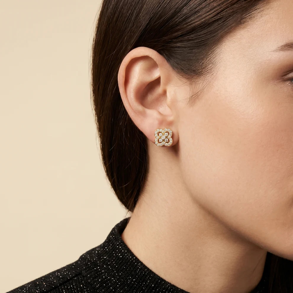 Fleur Tapestry Round Diamond Earrings