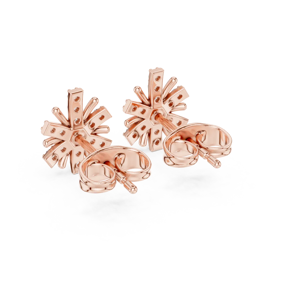 Bloom Floral Round Diamond Earrings