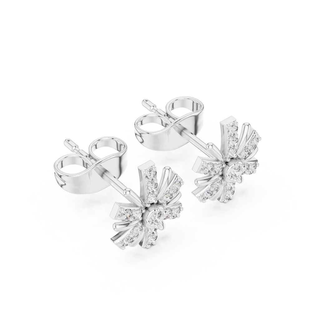 Bloom Floral Round Diamond Earrings