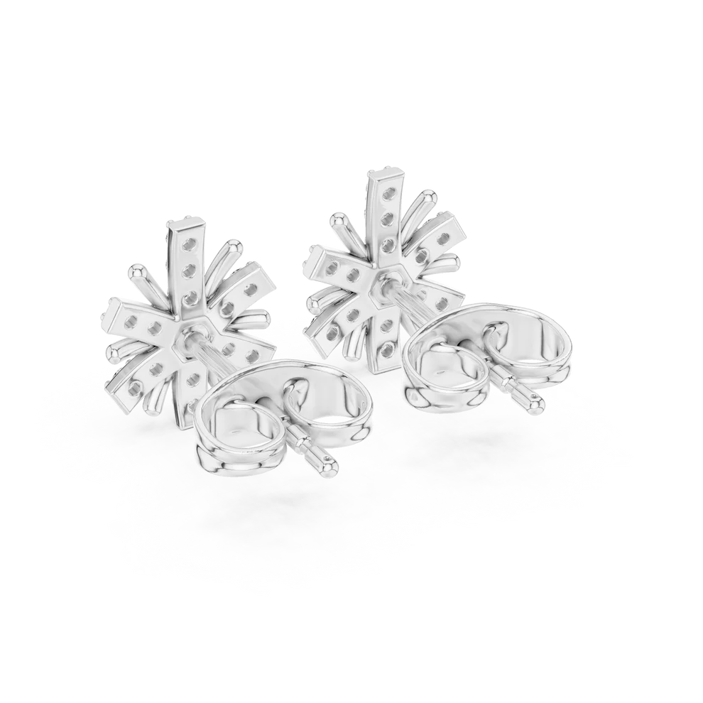 Bloom Floral Round Diamond Earrings