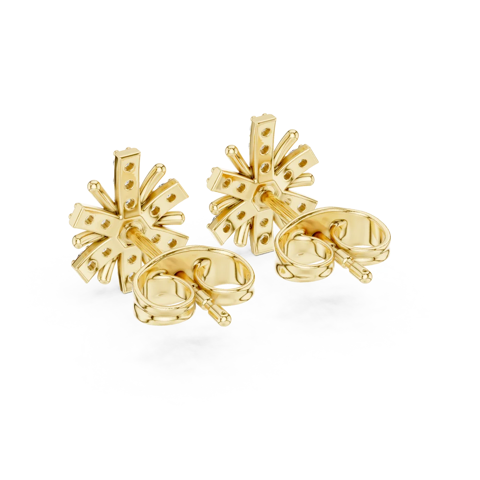 Bloom Floral Round Diamond Earrings