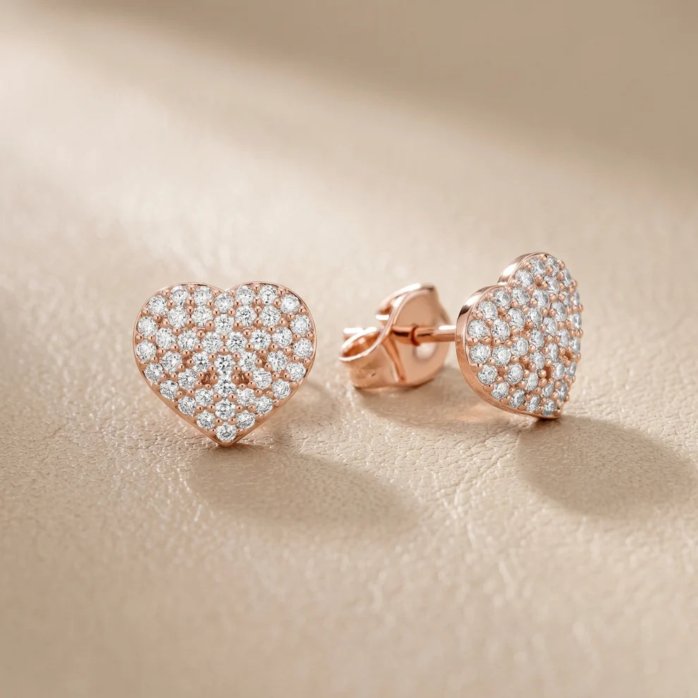 Amour Pave Round Diamond Earrings