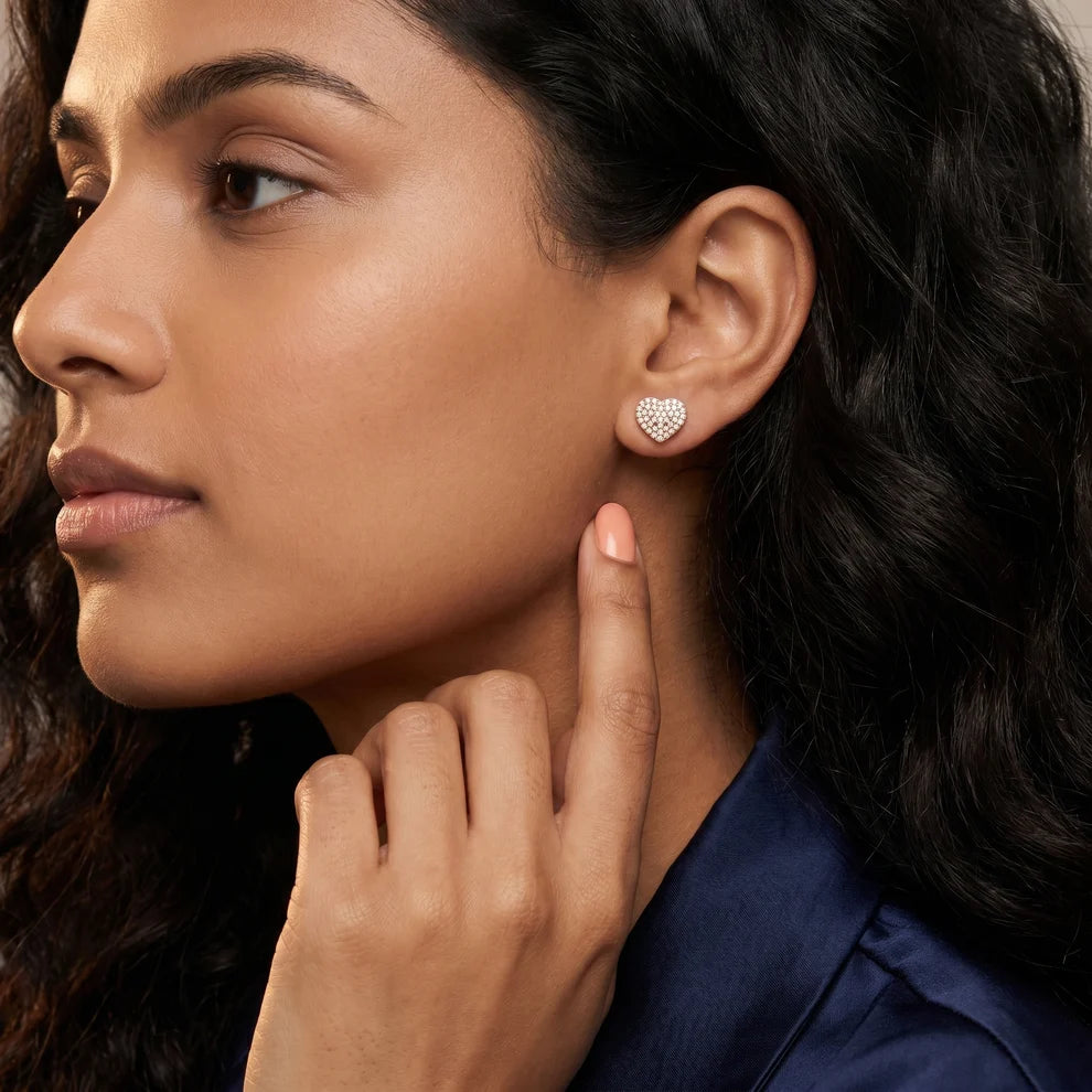 Amour Pave Round Diamond Earrings