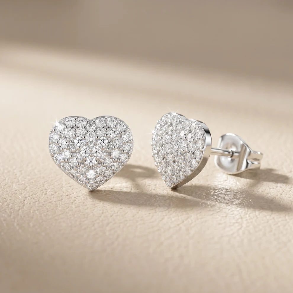 Amour Pave Round Diamond Earrings