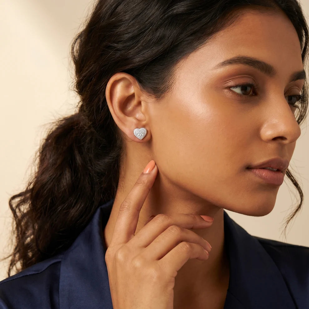 Amour Pave Round Diamond Earrings