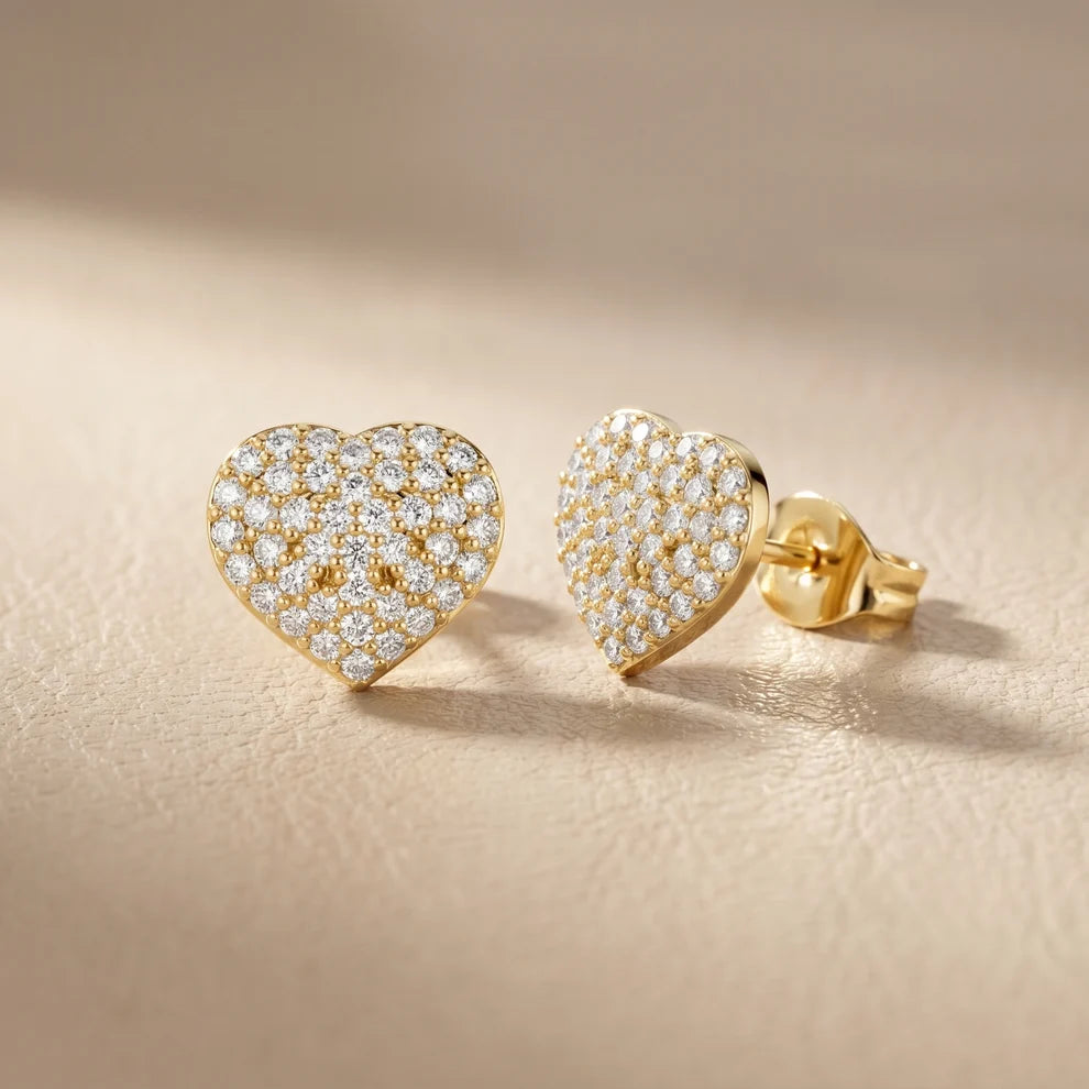 Amour Pave Round Diamond Earrings