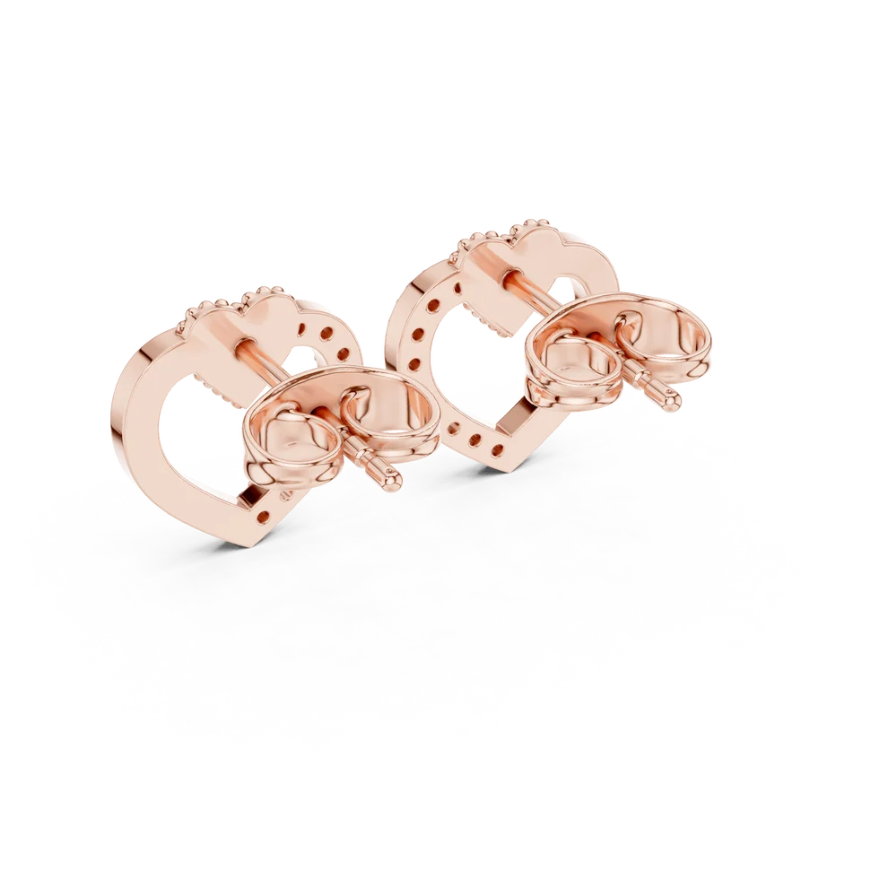 Petal Beaded Round Diamond Earrings