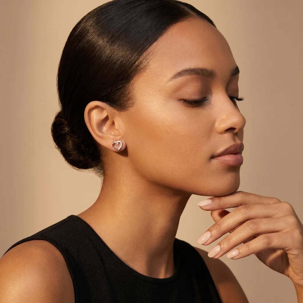 Petal Beaded Round Diamond Earrings