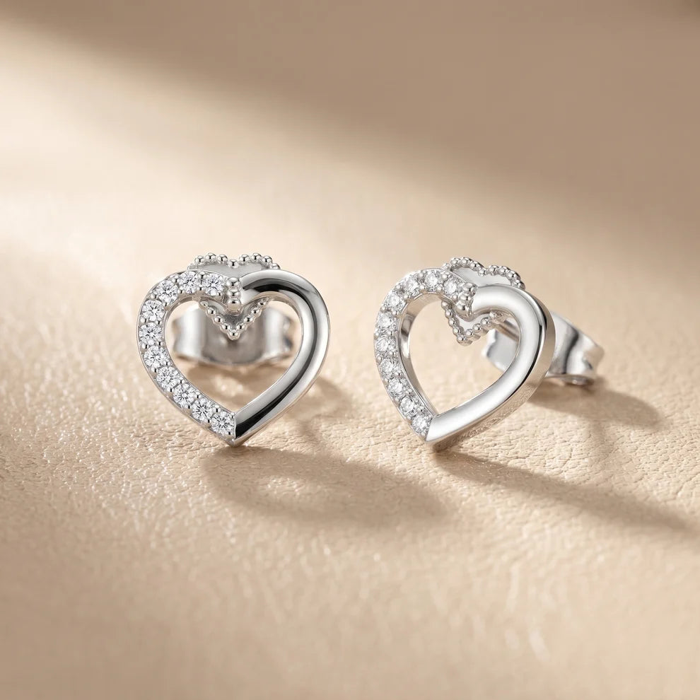 Petal Beaded Round Diamond Earrings