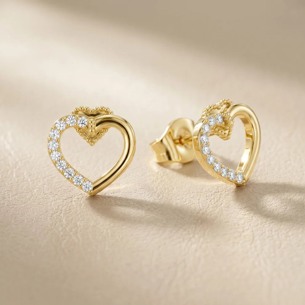 Petal Beaded Round Diamond Earrings