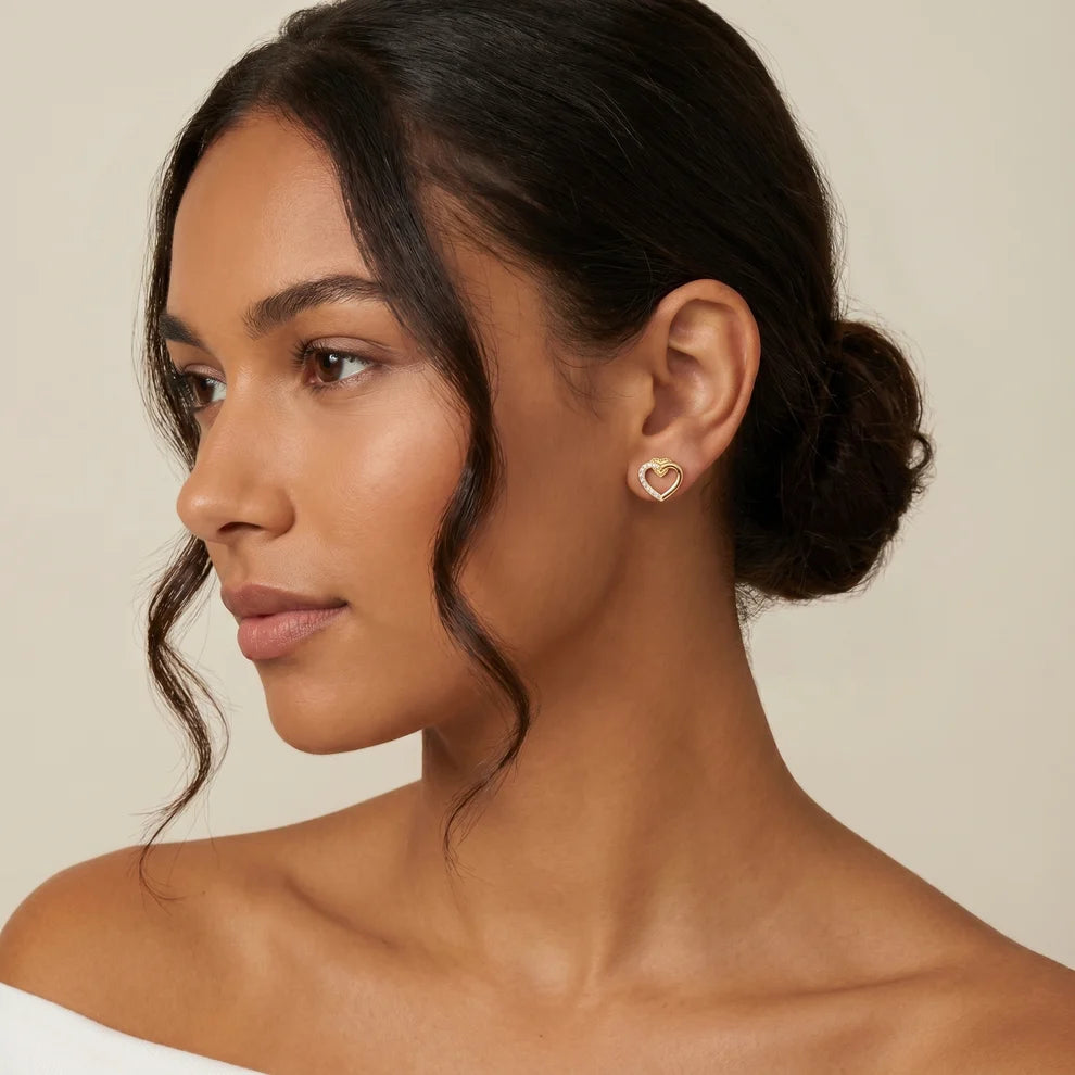 Petal Beaded Round Diamond Earrings