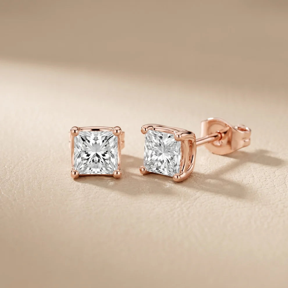 Eternal Facet Princess Diamond Earrings