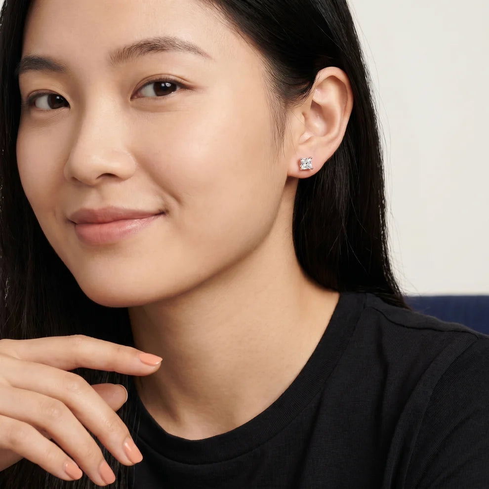 Eternal Facet Princess Diamond Earrings