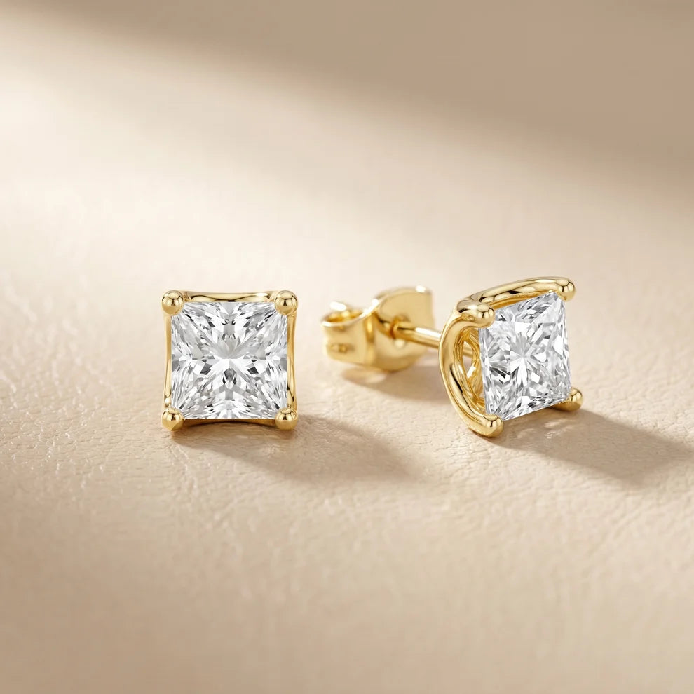 Eternal Facet Princess Diamond Earrings