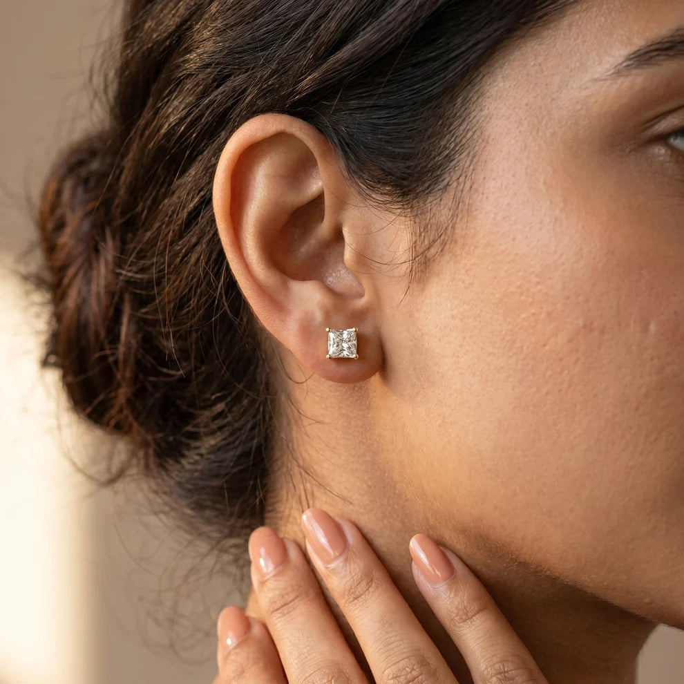 Eternal Facet Princess Diamond Earrings