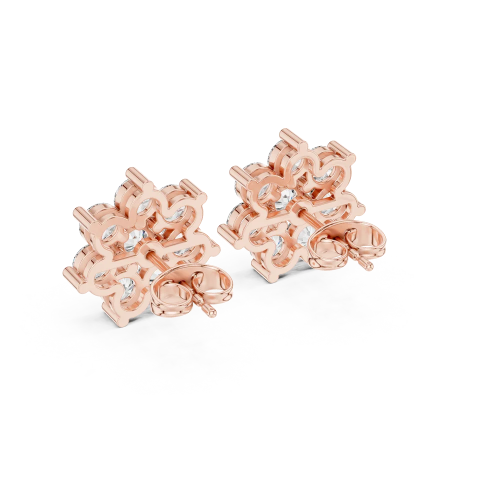 Luminous Blossom Round Diamond Earrings