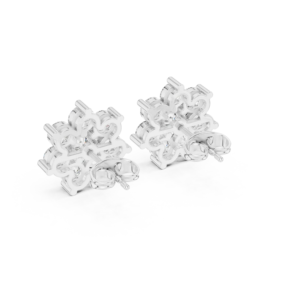 Luminous Blossom Round Diamond Earrings