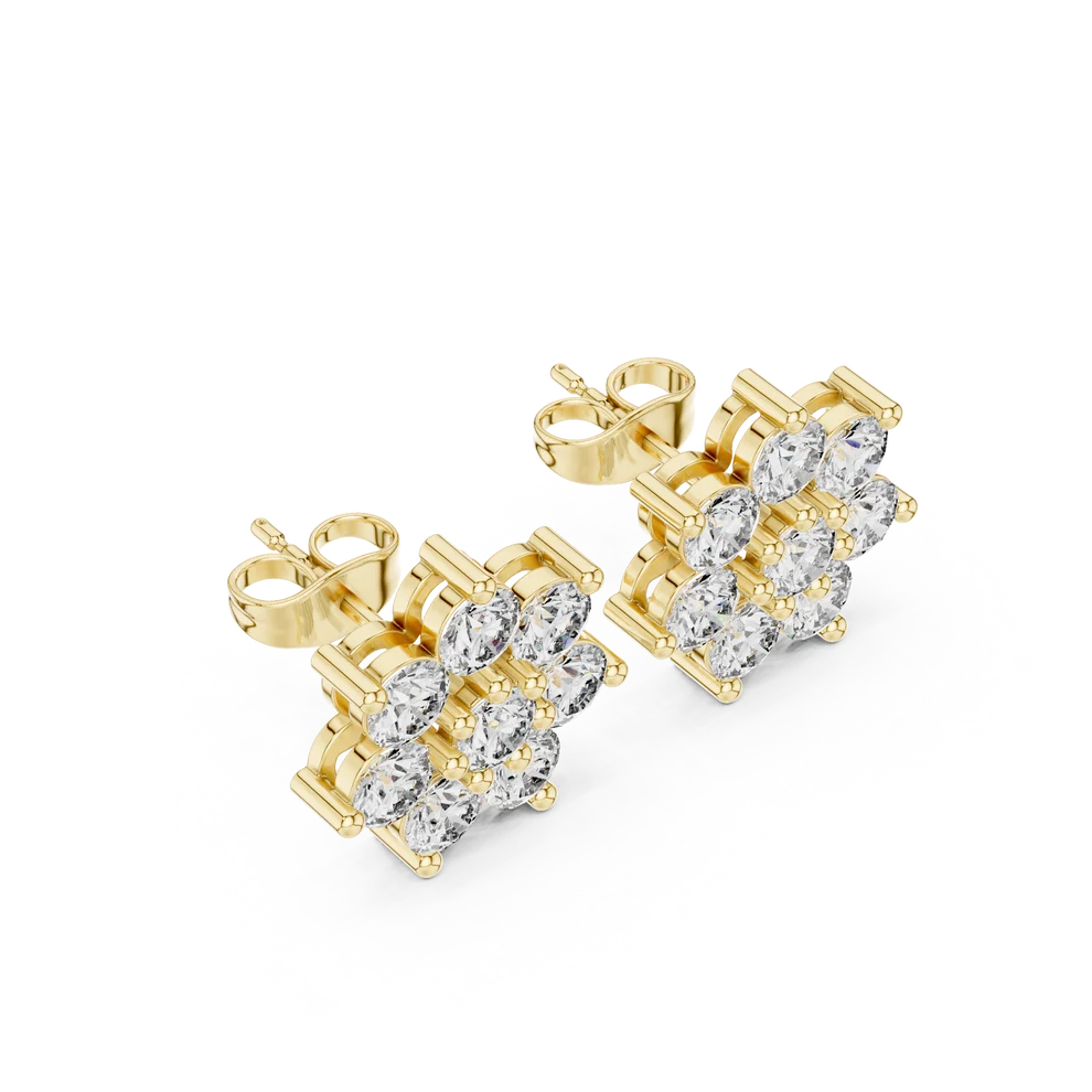 Luminous Blossom Round Diamond Earrings