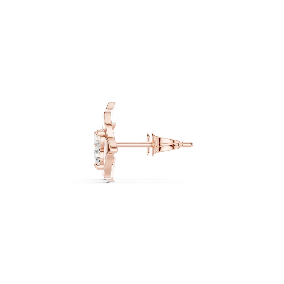Sculpted Petal Round Diamond Earrings