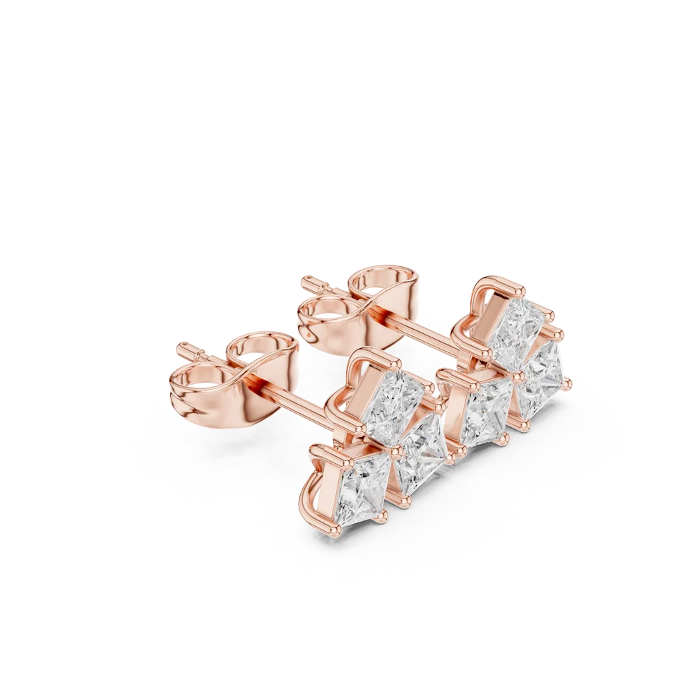 Juno Cluster Princess Diamond Earrings
