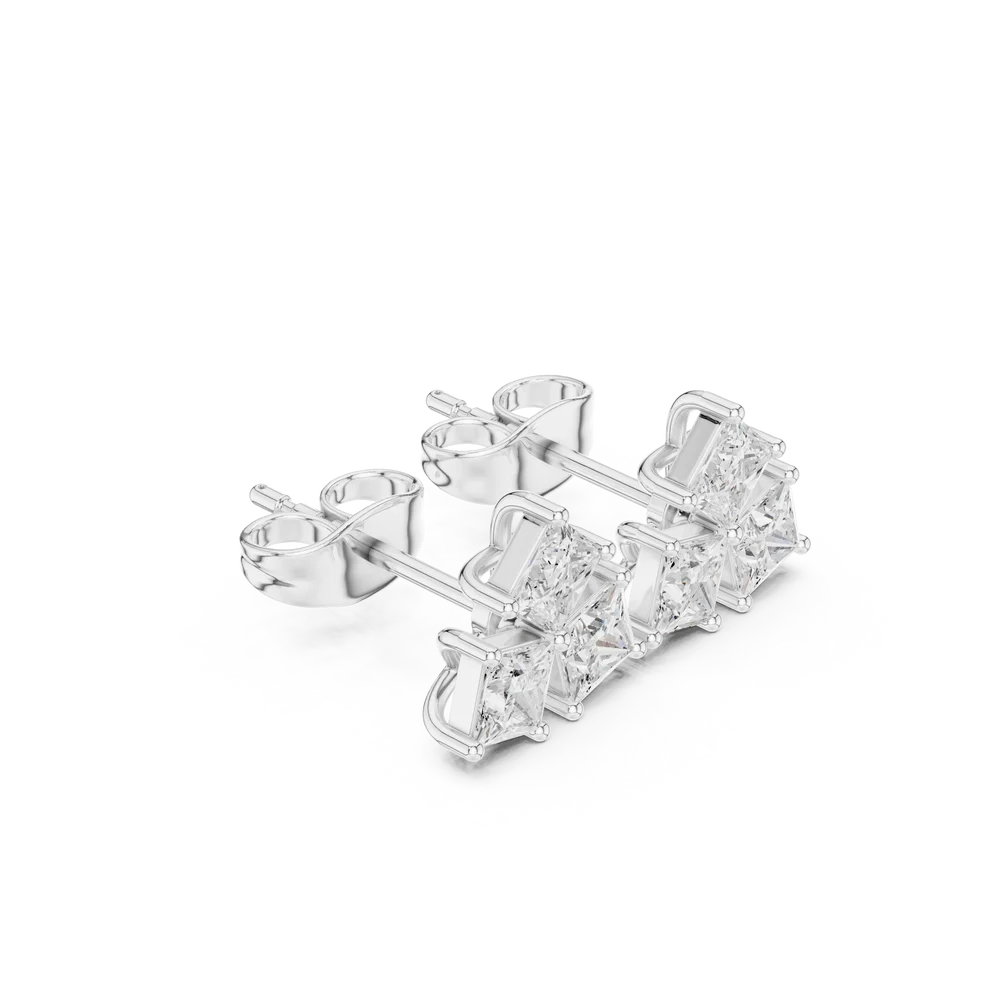 Juno Cluster Princess Diamond Earrings