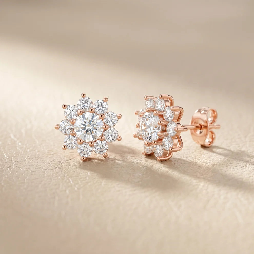 Vintage-Inspired Round Diamond Earrings
