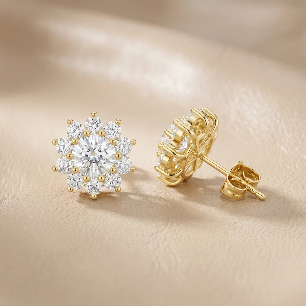 Vintage-Inspired Round Diamond Earrings