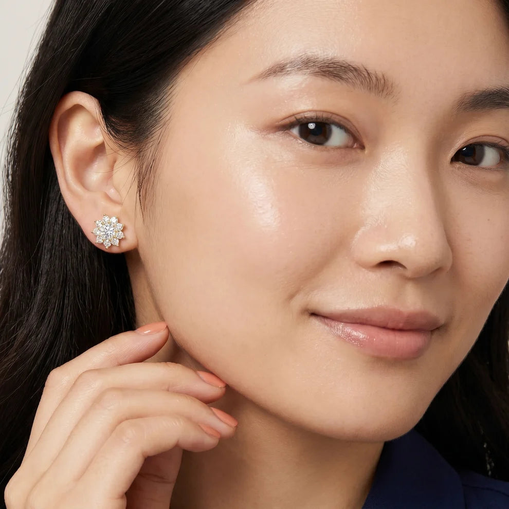 Vintage-Inspired Round Diamond Earrings