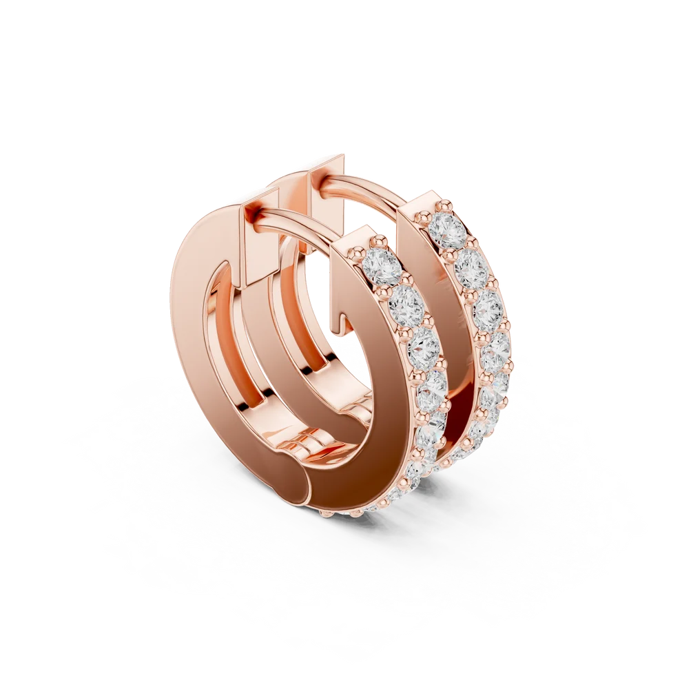 Whispering Light Round Diamond Hoop Earrings