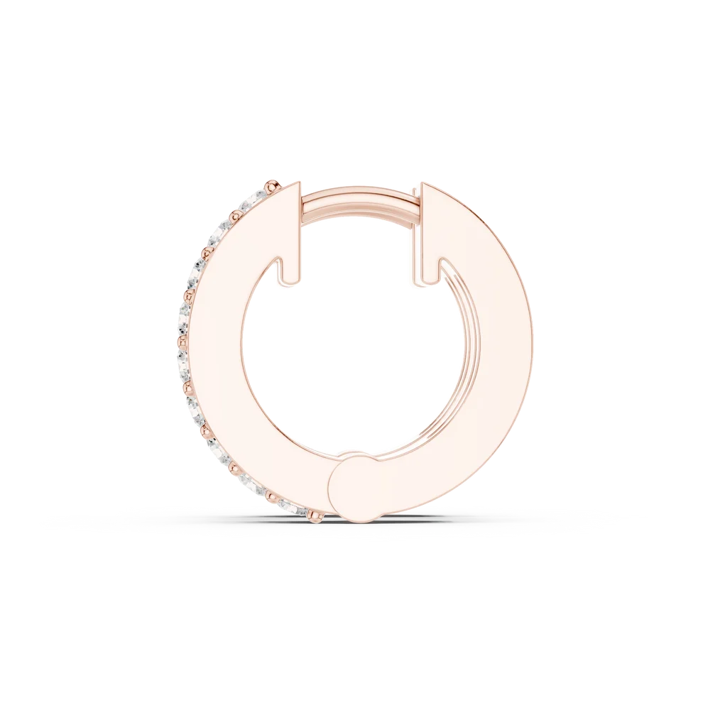 Whispering Light Round Diamond Hoop Earrings