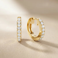 Whispering Light Round Diamond Hoop Earrings