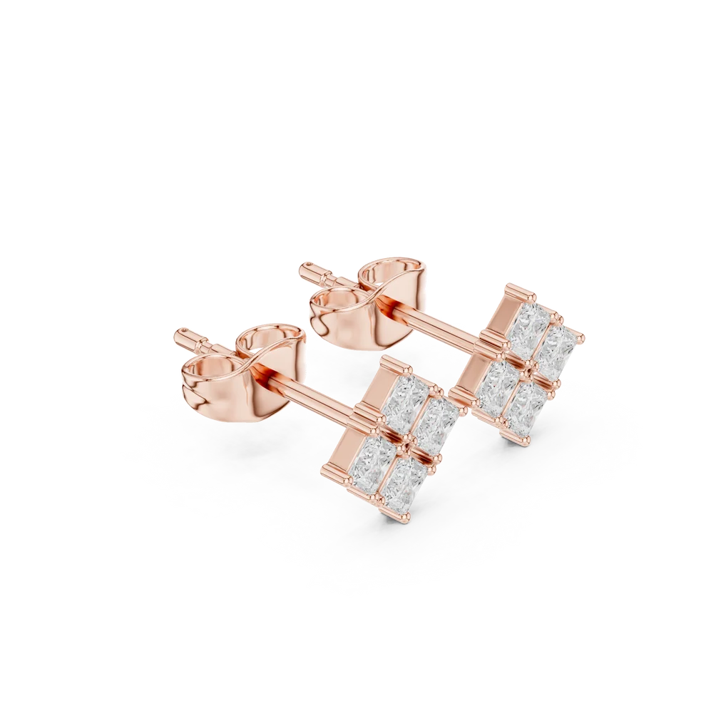 Bloom Cluster Princess Diamond Earrings