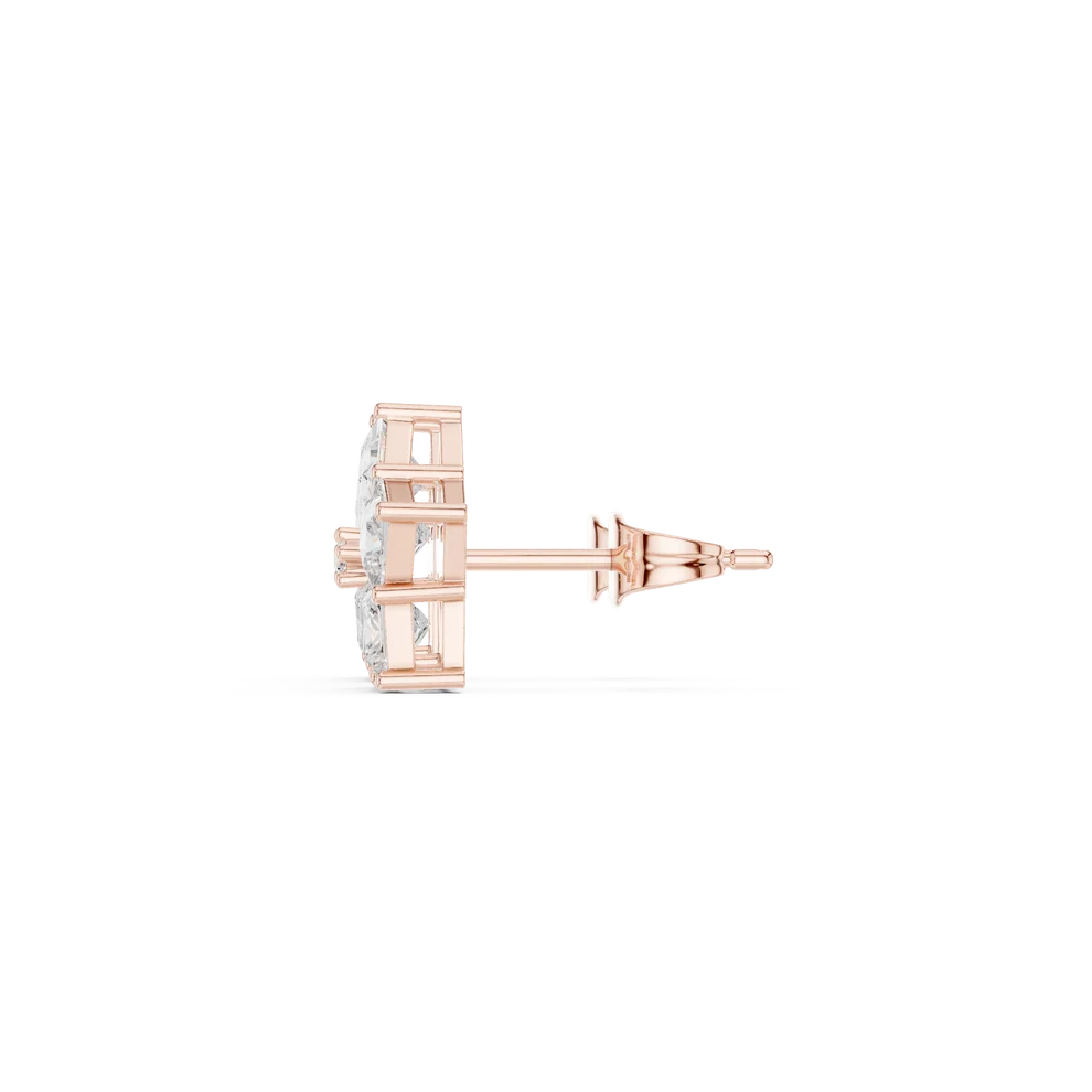 Structured Elegance Princess Diamond Earrings