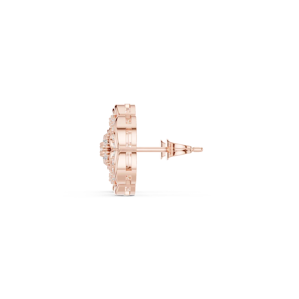 The Ethereal Flora Round Diamond Earrings