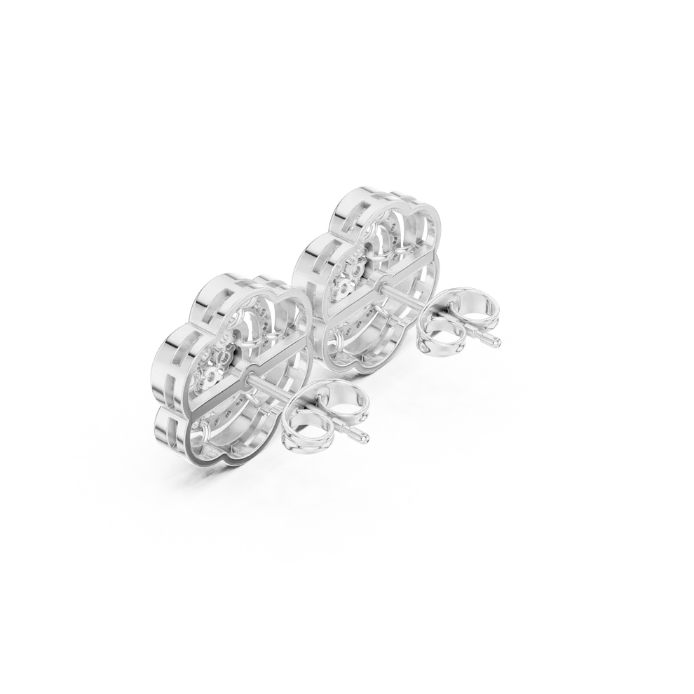 The Ethereal Flora Round Diamond Earrings