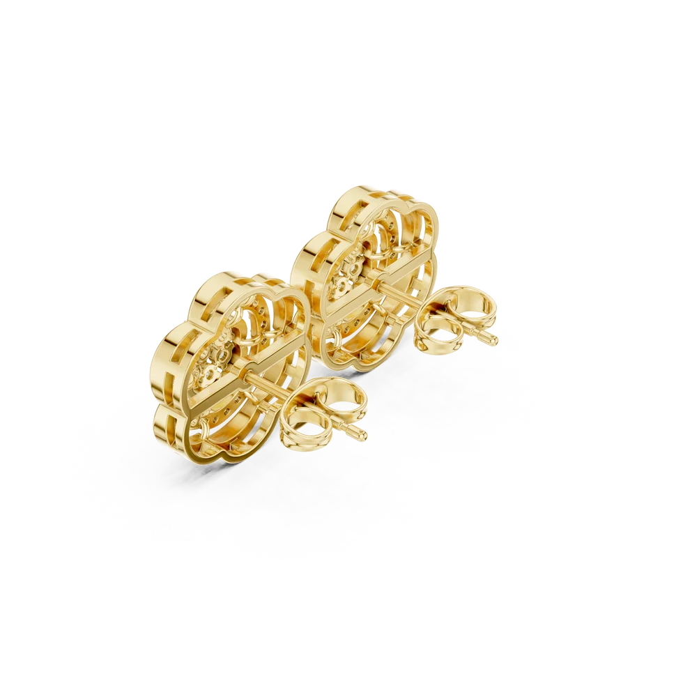 The Ethereal Flora Round Diamond Earrings
