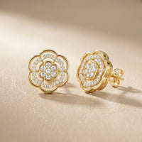The Ethereal Flora Round Diamond Earrings