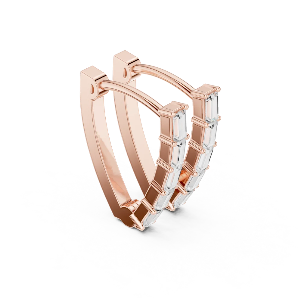 Essential Prism Emerald Diamond Hoop Earrings