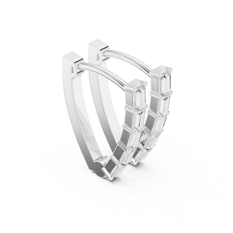Essential Prism Emerald Diamond Hoop Earrings