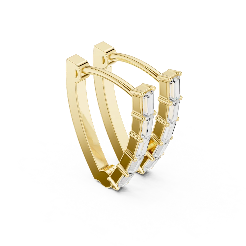 Essential Prism Emerald Diamond Hoop Earrings
