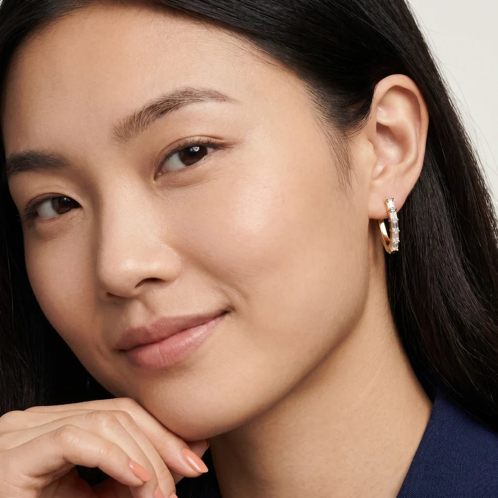 Essential Prism Emerald Diamond Hoop Earrings